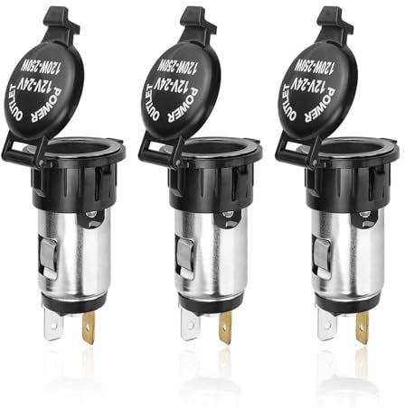 0XBIT Prise Allume Cigare, 3 Pièces Prise Allume Cigare Femelle Montés sur Voiture, 12V/24V Universel Allume Cigare, Adapté aux Voitures, Camions, Bateaux, Motos