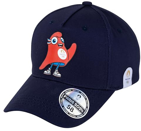 PARIS 2024 JO Maskottchen Phryge Kappe – Offizielle Kollektion Olympische Spiele – Kindergröße, marineblau, Einheitsgröße