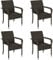 Yaheetech 4er Set Rattanstühle Stapelbar, Gartenstühle Stapelstuhl mit Armlehnen & Rückenlehne, Rattan Stuhl Balkonstuhl mit Verstellbaren Füße für Garten Balkon Terrasse, Braun