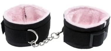 Manette Regolabili in Pelle di Alta qualità per Coppia Hot Hot (Nere e Rosa)