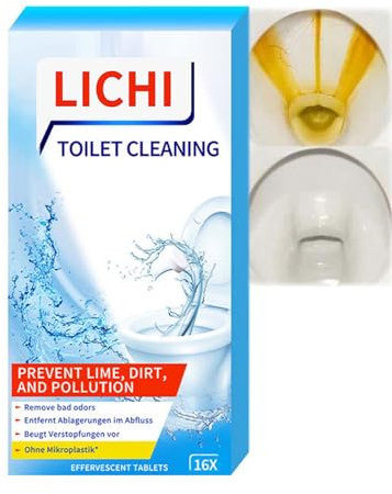 16PCS Toilet Cleaner Tablets - Heavy Duty Descaler & Limescale Remover for Stains - Strong Bowl Cleaner & Freshener