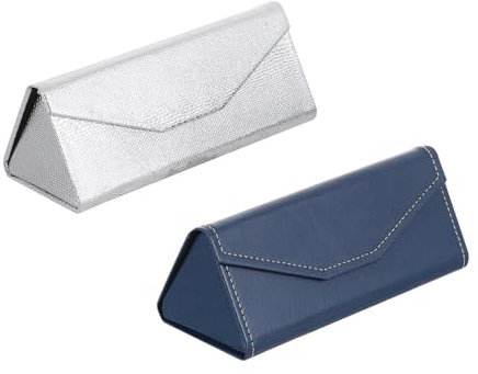 BESPORTBLE 2 Pezzi custodia per gli occhiali custodia per occhiali portatile magazzinaggio contenitori pieghevoli cassette pieghevoli organizer occhiali custodia per occhiali da sole pu Blue