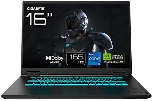 Gigabyte GAMING A16 Laptop - 16.0 165Hz WQXGA, Intel Core i7-13620H, RTX 5070 GPU, 32GB DDR5, 1 x Gen4 1TB SSD, DOS, 2 Year Warranty, Dolby Atmos, GAMING A16 CWHI3IT864SD