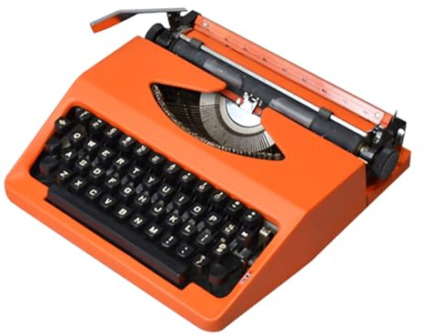 Manuelle Schreibmaschine Im Traditionellen Retro Stil, Tragbare Manuelle Schreibmaschine, EIN Tolles Geschenk für Schriftsteller, Vintage Schreibmaschine für Kreatives Schreiben(Orange)
