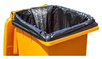 Blue Finch Lot de 3 sacs poubelle noirs super résistants pour poubelle à roulettes, 300 litres de capacité par sac (30 sacs au total)