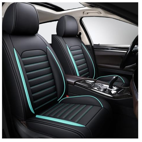 NISMIA Full Set Auto Sitzbezüge FüR Audi A1 2010-2022, Wasserdichter Leder-Autositzbezug, Seasons Protectors VerschleißFest, 5-Sitzer Autositzbezug(Blue-Green)