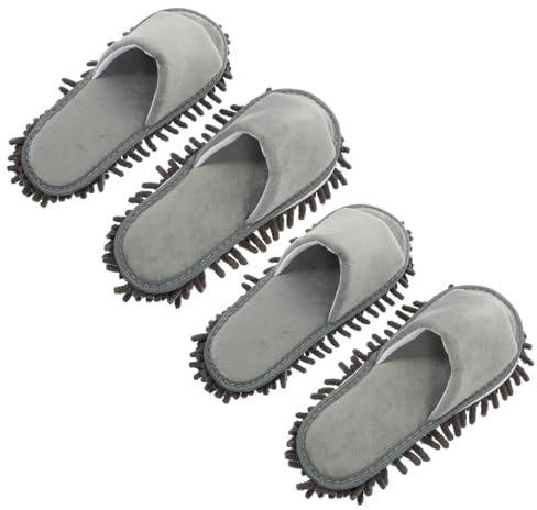 AKOOSY Zapatillas De Trapeador Reutilizables De Chenilla Absorbente Antideslizantes para Limpieza De Suelos En Casa Oficina 11.02X4.72X3.93In 2 Pares