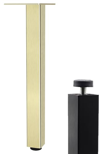 Dwinenixtor Sofafüße Metall, 4 Stück Tischbeine Verstellbar Couchtisch füße Quadrat Bettfüße Aluminiumlegierung Gold Schrankbeine 6-60cm Esstischbeine Mit Schraube 55cm/21.6