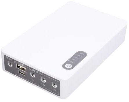 Walfront Mini-USV, 8800 MAh, Backup-Batterie für Router-Modem, Unterbrechungsfreie Stromversorgung, 5 V/9 V/12 V, USB, Typ C, Gleichstrom, Mehrere Ausgangsanschlüsse (EU-Stecker)