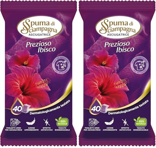 Spuma di Sciampagna Hojas Secadora Prezioso Ibisco 40 hojas (Paquete de 2)