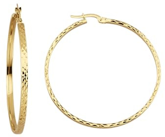 Fascination by Ellen K. Damen Creolen 375/- Gold 4,5cm Diamantiert ohne gelb 324310352-2