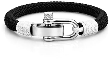 Uniqal | Segeltau Armband Herren & Damen | Maritimes Armband mit Edelstahlschäkel | Robust & Wasserfest, Geschenk für Sie & Ihn | Nautisch bracelet