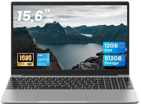 jumper 15,6 Zoll Laptop 12GB RAM 512GB ROM für Unternehmen und Studenten | FHD Display, TF Erweitern 512GB, 5205U Prozessor Notebook(bis zu 2,3 GHz), 2 Stereo-Lautsprecher/USB 3.0/Typ-C/Zehnertastatur