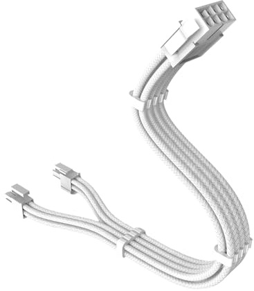Wcawnlt PCIe 8 Pin Verlängerungskabel für Netzteil GPU Grafikkarte, 8 Pin 6+2 Stecker auf Buchse Stromkabel Adapter, 16AWG PET Gesleeved PC Kabel Management Set mit 3 Kabelkämmen, 30 cm Weiß