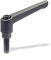 Ganter Normelemente | Verstellbare Klemmhebel mit Gewindeschraube - GN 300-78-M12-25-SW | Grifflänge: 78mm | Schraube Stahl brüniert | Griff Zink-Druckguss schwarz, kunststoffbeschichtet | 1 Stück
