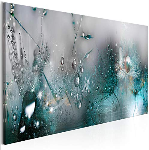 decomonkey Bilder Pusteblume 150x50 cm 1 Teilig Leinwandbilder Bild auf Leinwand Vlies Wandbild Kunstdruck Wanddeko Wand Wohnzimmer Wanddekoration Deko Wanddeko Blumen Tau Pflanzen