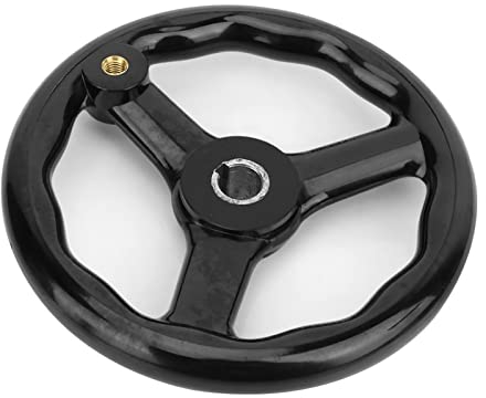 Garosa Roue à Main 200 * 18mm pour Fraiseuse Volant Bakélite Noire Anti-dérapant avec Poignée Commande Manuelle Précise