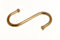 5 x Ball END S Hooks Pot Utensil Hanger Brass Plated Steel 75MM 3 INCH
