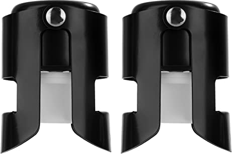 OWO Champagne Stopper with Stainless Steel, Professional Bottle Sealer for Champagne, Cava, Prosecco & Sparkling Wine, Champagne Saver Plug, Compact Champagne Bottle Plug (2pack)