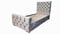 Hi-Q Furnishings Alice Upholstered Diamante Single Bed Frame in Crushed Velvet Fabric (Grey)