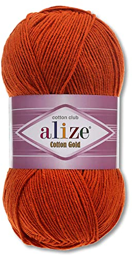 Alize 100 g Cotton Gold Premium Wolle in 59 Sommerwolle Garn Stricken Amigurumi (36 | Terracotta)