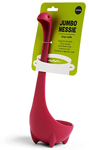 OTOTO Jumbo Nessie Soup Ladle - Big Ladles for Cooking, Serving Soup, Stew, Gravy - BPA-Free, Dishwasher Safe & Heat Resistant Silicone Ladle
