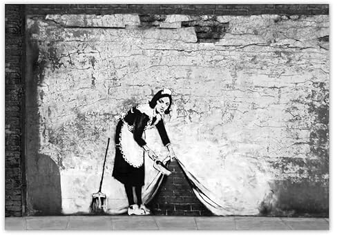 Vlies Tapete Premium Vlies Wand Dekoration 312x219cm Banksy Maid of Grafiti No.H5014M_TV5BG