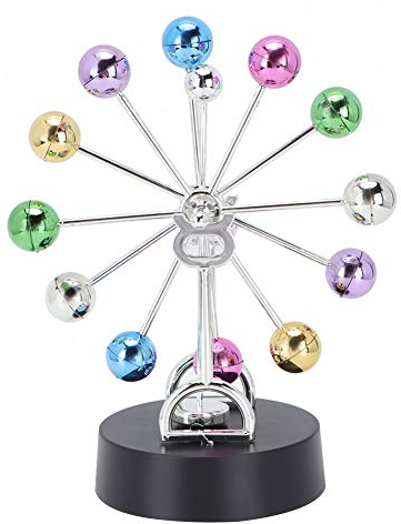 lyrlody Perpetuum Mobile Dekoration, Universe Electronic Perpetuum Mobile, Physik Mechanik Wissenschaft Spielzeug, Art Universe, Revolving Ball Rotation, Balance Balls Desk Toy Home Office Decor