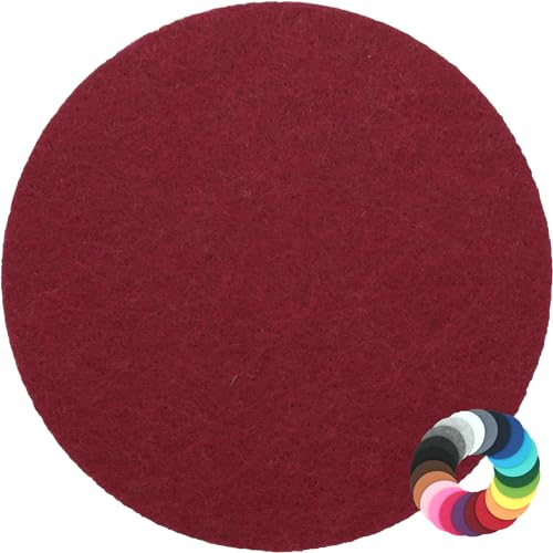 Rundes Platzset Filzuntersetzer in 35cm, Bordeaux (HF003) für Gläser, Essen, Tischdeko