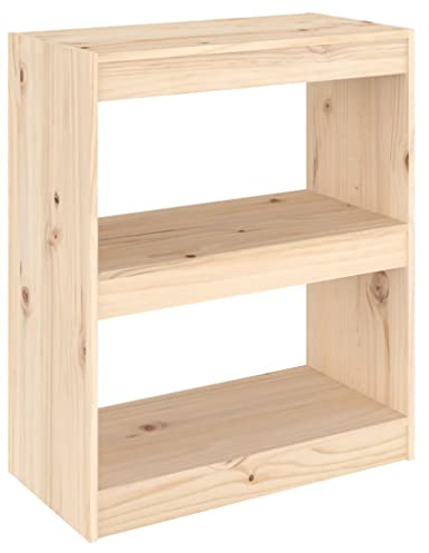 vidaXL Bücherregal Raumteiler Standregal Aktenregal Wandregal Büroregal Raumtrenner Holzregal Regal Aufbewahrung 60x30x71,5cm Massivholz Kiefer