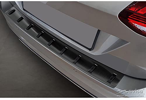 Avisa Schwarz Edelstahl Heckstoßstangenschutz kompatibel mit Volkswagen Golf VII Variant Facelift 2017-2019 (inkl. R-Line) 'Strong Edition'