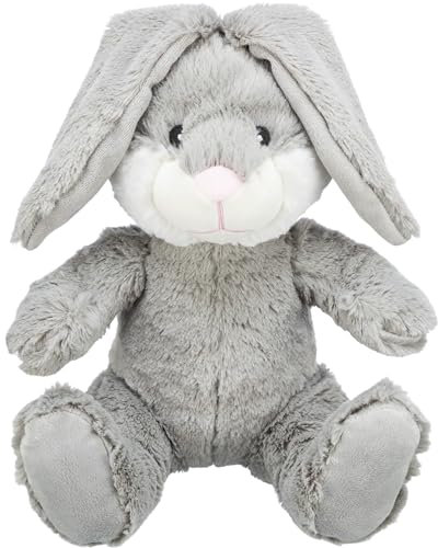 TRIXIE Be Eco Hase Evan - Nachhaltiges Hundespielzeug aus recyceltem Plüsch, 25 cm - umweltfreundliches Geschenk für Ostern - weicher Plüschhase aus Öko-Materialien - 34883