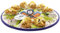 CERÁMICA RAMBLEÑA | Huevera amazon | Plato huevos rellenos | Bandeja cerámica | modelo - M01 | Decoración 100% hecho a mano | 25.5x25.5x3 cm