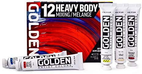 Golden Artist Colors, Acrílicos de cuerpo pesado, juego de mezcla de 12 colores