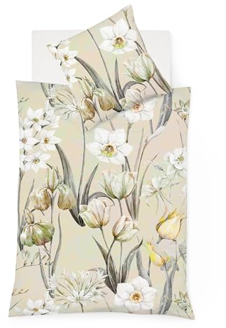 fleuresse Bettwäsche Mako Satin Bed Art (114349) (1 x 80x80 + 1 x 135x200 cm)