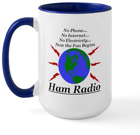 CafePress Ham Radio Large Mug 15 oz (444 ml) Ceramic Coffee Mug