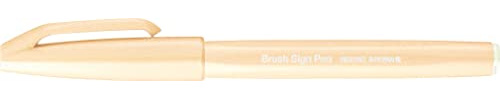 Pentel SES15C-F3X Brush Sign Pen Light Orange Fibre Tip 1 Pack of 10