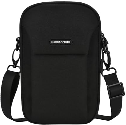UBAYEE Kleine Herren-Umhängetasche (7,5 Zoll), Herrentasche Zum Umhängen mit RFID-Blockierung Fach und Mehreren Fächern, Schwarz