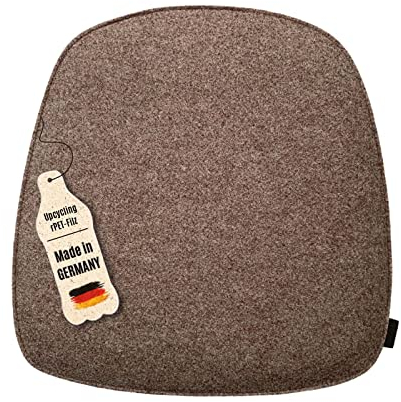 kontor28® - Sitzkissen Filz handgefertigt Made IN Germany | Sitzkissen Stuhl 39x40 cm aus rPET-Filz extra weiche und robuste Polsterung | Sitzauflage Stuhl für In- und Outdoor | naturmeliert 2er-Set