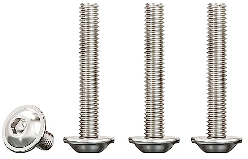 Drenky M5 Schrauben Edelstahl Innensechskant,Flachkopf Schrauben mit Innensechsrund M5x35mm Linsenkopfschraube mit Flansch Rostfrei Edelstahl A2 V2A Maschinenschrauben Vollgewinde,20 Stück