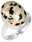 Jeweloporium Mehrfarbig Real Dalmatiner 925 Silber Ringe für Frauen Edelstein Handgefertigt Silber Ringe Größe 56(17.8) Halloween Geschenk Cocktail Schmuck