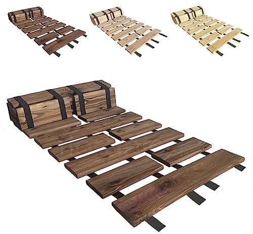 Floranica Chemin de jardin en rouleau - 50 cm x 6 m - Brune - Clôture à lattes à piquets Clôture décorative les bordures