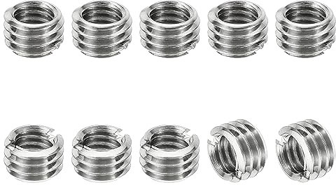 PATIKIL Rosca Adaptadores Manguito Reductora Tuerca, 10uds M8*1.25 Macho a M6*1 Hembra Reparación Inserto Tuerca Tornillo Reductor Conversión Inoxidable Acero Sujetador 5mm
