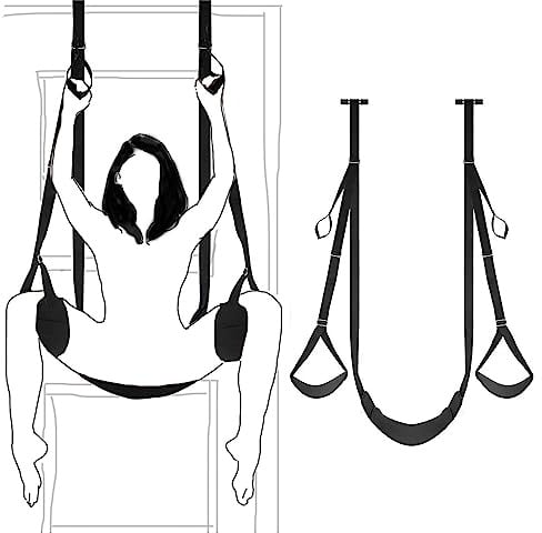 FOCICE Door Sex Swing Liebesschaukel Sexschaukel, Bequeme Sex Swings Mit Extra Breiten Polstern Verstellbaren Riemen, Robustes SM Bondage Set Sexspielzeug Für Paare Extrem Sex, Hält Bis Zu 220kg