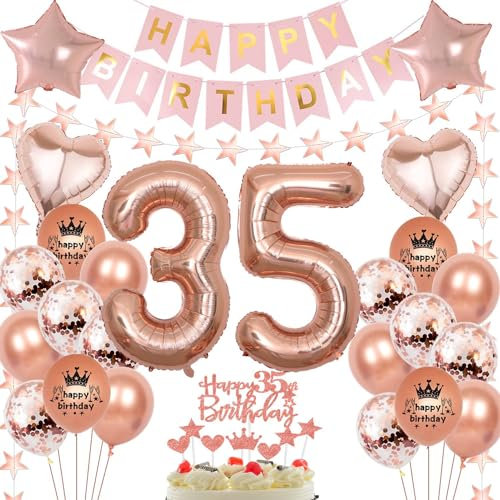 Rosegold Luftballon 35 Geburtstag Frau, 35 Jahr Geburtstag Frau, Ballon 35. Rosegold, Geburtstagsdeko 35 Jahr, Frauen Deko 35. Roségold 35. Party Ballons