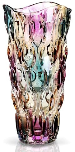Duscdesp Jarrones de Vidrio para Flores, jarrón de Cristal Grande de 9.5 Pulgadas de Alto, jarrón de Flores de Cristal, jarrones de Vidrio Personalizados para Flores, decoración del hogar, Regalos de