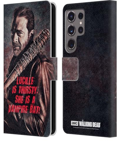 Head Case Designs Offizielle AMC The Walking Dead Lucille Vampir Fledermaus Negan Leder Brieftaschen Handyhülle Hülle Huelle kompatibel mit Samsung Galaxy S24 Ultra 5G
