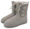 Rohn Moden Lammfell Boots Oslo für Damen, Winter Stiefel aus echtem Schaffell, warme Schneeschuhe in Grau, Größe 39