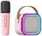 WOHPNLE Karaoke Machine for Kids Adults, Mini Portable Bluetooth Karaoke Speaker with Microphone and Colorful Lights for Girls Boys Family Home Party (Pink with 1 Microphone)