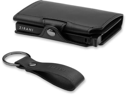 ZIRANI Porta Carte Di Credito Donna e Uomo, Portafoglio Slim in Fibra di Carbonio, Portatessere Anticlonazione, Portafoglio Anti Rfid, Portamonete, Tascabile, Schermato (Pelle sintetica)